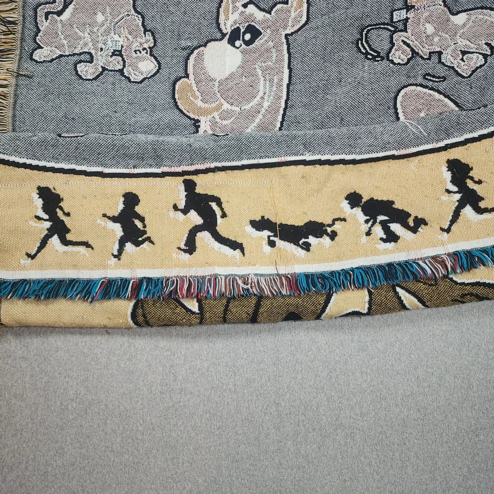 Scooby-Doo Woven Tapestry Throw Blanket Unisex OS Tan Good Vintage Fringed 90s
